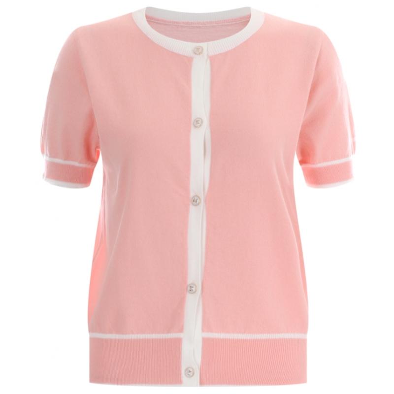 Shop Women Round Button Open Short Sleeve Knit Cardigan Bom Wcd 11966