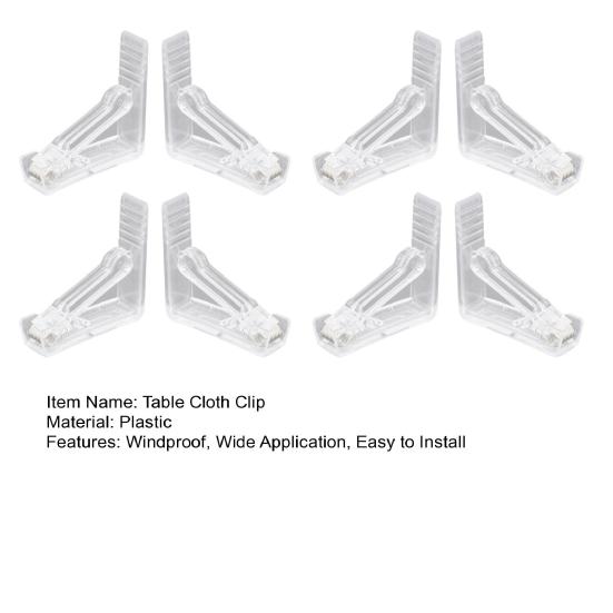 8Pcs Triangle Table Cover Clamps Windproof Anti-crack Sturdy Universal Tight Fixed Daily Use Tablecloth Clamps Holder for Party