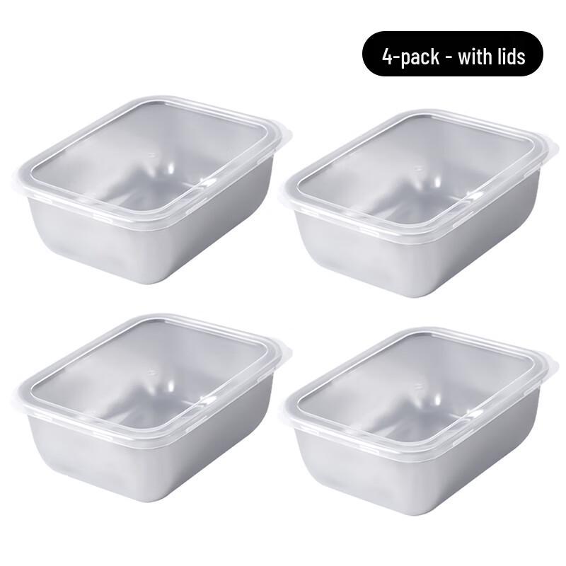 Zhaoran Square 5-Pack Stainless Steel Food Container Set