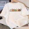 Whimsical Cartoon Cat & Star Print T-Shirt Women's Harajuku Short Sleeve Casual Women's T-Shirt Clothing Street Tops Tees