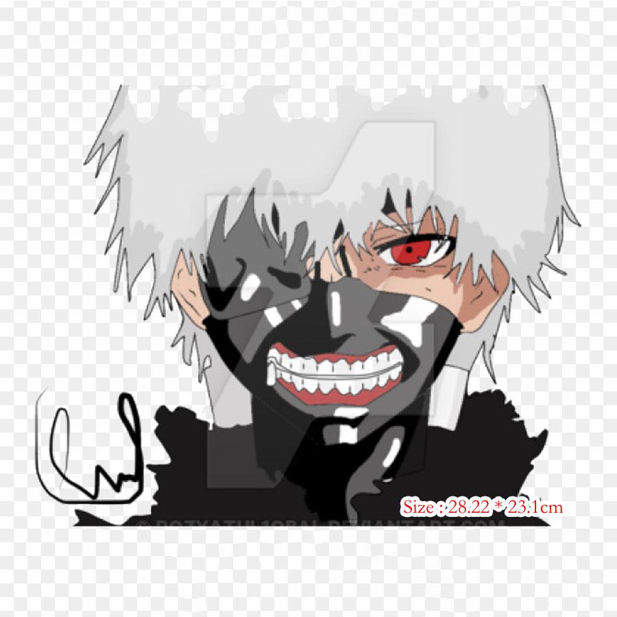 Cartoon Ken Kaneki Character Iron On Patches For Clothing Applique Stickers On Clothes Heat-Sensitive Custom Patch