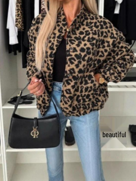 Retro Leopard Print Casual Coat for Women
