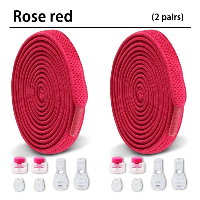1Pair/2Pair NEW Elastic Shoe Laces Flat Shoelaces Without Ties Kids Round Snap Lock  Adult Quick Shoelace Shoe Accessories