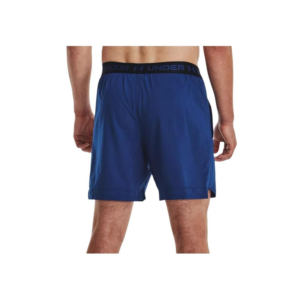 Under Armour Shorts Esportivos Masculinos Cor Sólida Cintura Justa Bolso Duplo Azul 1373718-471