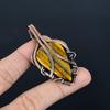 Tiger's Eye 999 Copper Wire Wrapped Pendant, Handmade Gemstone Pendant , Gift For Mom Antique Jewelry