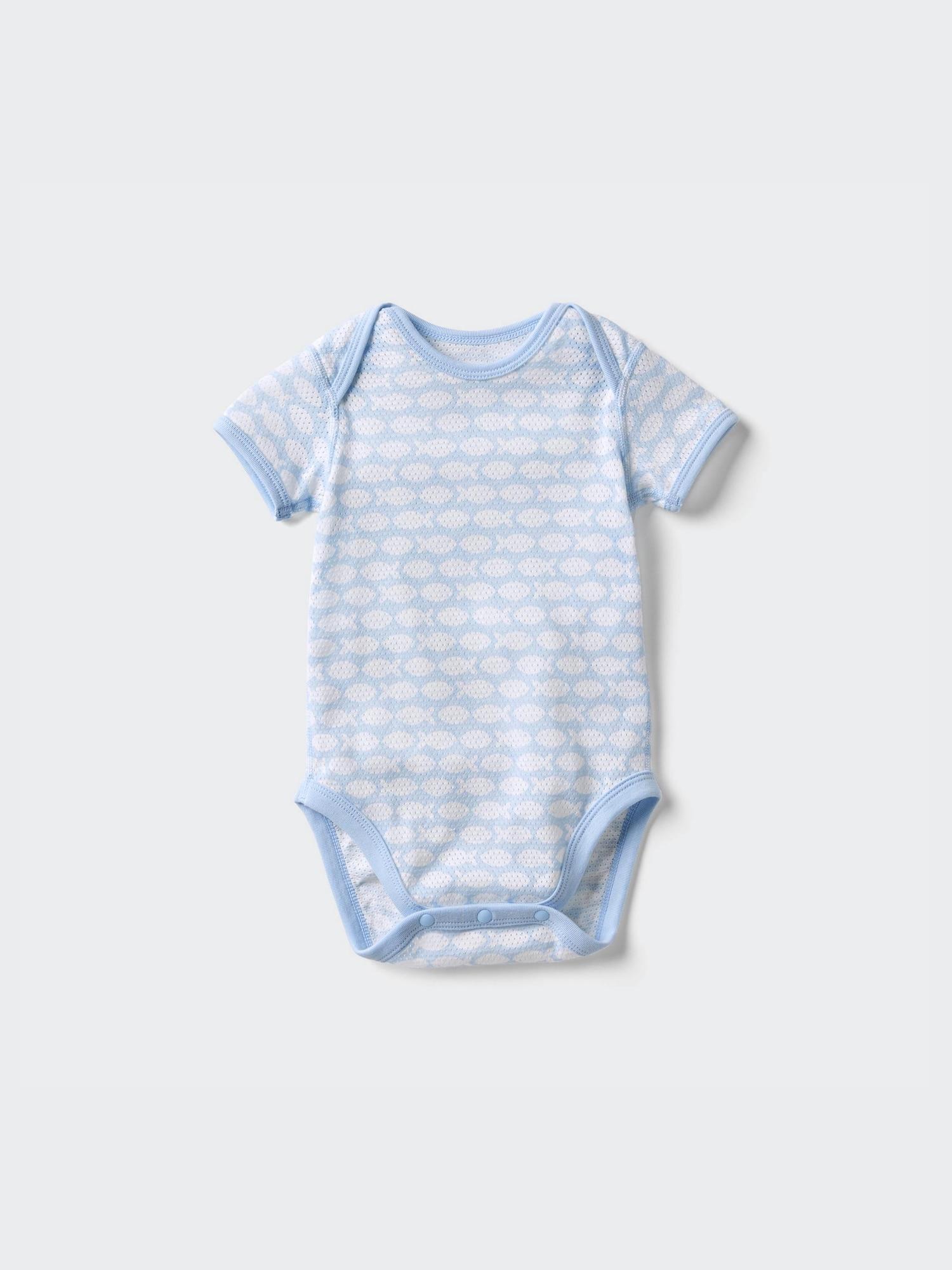 

Uniqlo Bn Joy Of Print Хлопковый сетчатый внутренний комбинезон с коротким рукавом 63 BLUE/BABY 90