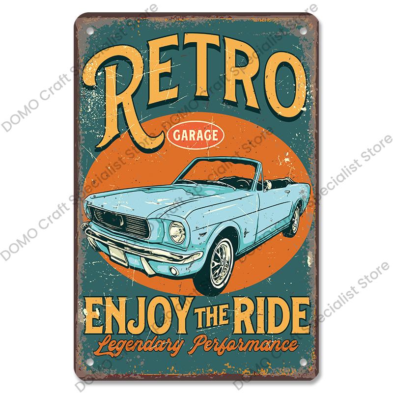 Classic Garage Plaques Metal Tin Signs Vintage Car Motor Oil Gasoline Metal Plate Wall Decor Garage Club Bar Man Cave