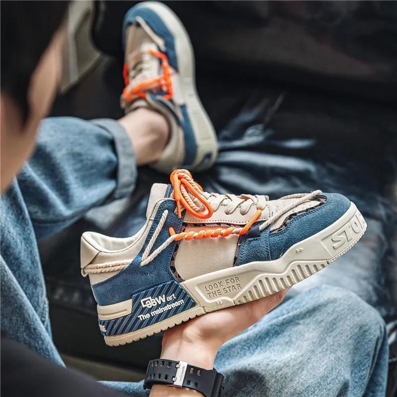 Mode Herrenschuhe Sneaker Mode Schnürschuhe Skateboardschuhe Bequeme Atmungsaktive Vulkanisierte Schuhe Studenten Sportschuh Zapatillas