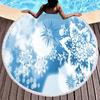 Winter Snowflake Round Beach Towel,Natural Theme White Snowflake Beach Blanket,Quick Dry Towel For Pool Travel Yoga Picnic Sport