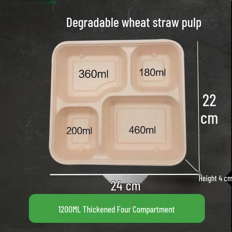 Mubaise Disposable 4-Compartment Meal Prep Containers