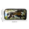 Dinosaur Print Single Layered Pencil Case for Boy/Girls Best Gifts 2D Flat Cartoon School Supplies Pencil Pouch for Children