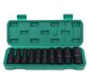 Deep Set of Impact Long Socket, 10, Hexagonal, 1/2 Inch, 12.7mm, Wrench, Socket, 24mm, 22mm, 19mm, 17mm, 15mm, 14mm, 13mm, 12mm, 10mm, 8mm, MK-090