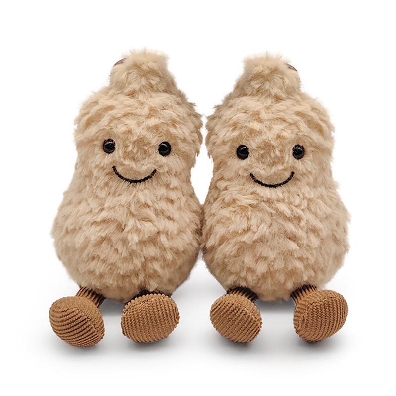 Niedliche kleine Erdnuss Plüschpuppe Wohnzimmer Dekoration Taschenanhänger Kawaii Weicher Plüsch Interaktives Spielzeug Geschenk