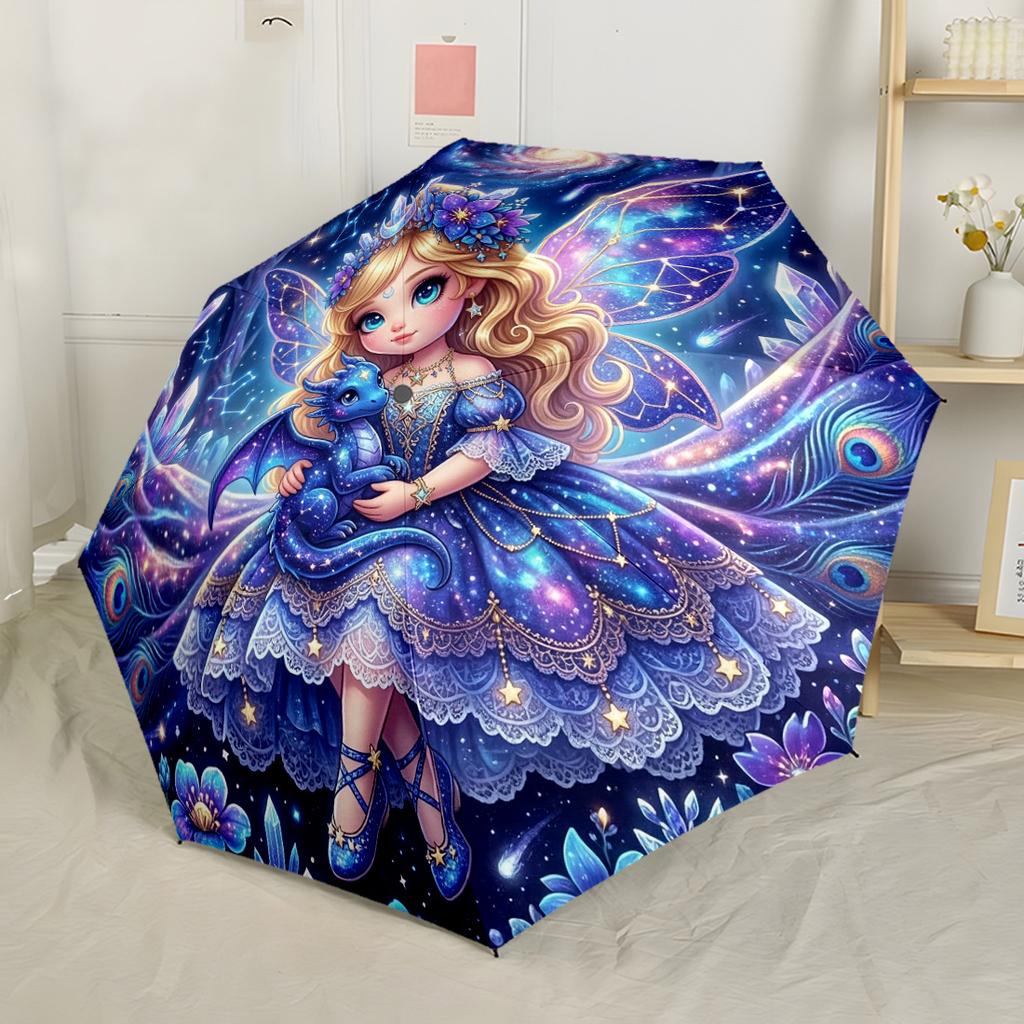Enchanted Woodland Sprite Adventure Outdoor Automatic Umbrella with 8 Rib Sturdy Construction Travel Essential Stylish Accessory Wedding Party Gift