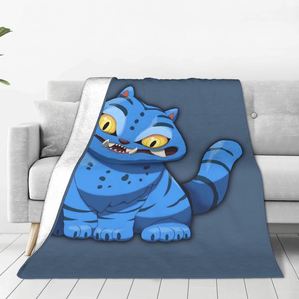 Derpy Tiger Warm Soft Blanket Kpop Demon Hunters Students Plush Throw Blanket Print Couch Chair Flannel Bedspread Sofa Bed Cover