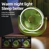 1200mAh Rechargeable USB Desk Fan 5 Speed 3 Level Night Light Quiet Cooling Fan for Home Office Bedroom Dorm Outdoor Use