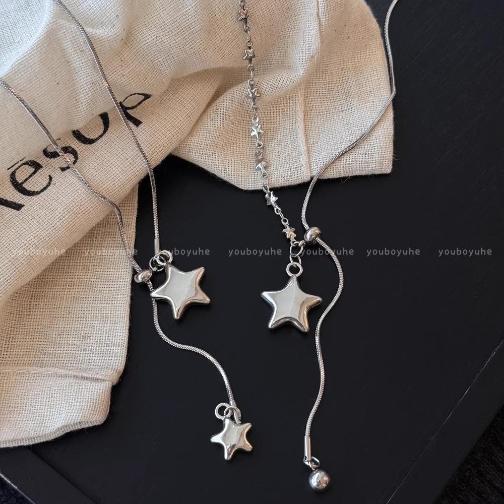 Long Star Adjustable Necklace Women's 2025 New Niche Versatile Autumn and Winter Sweater Chain Light Luxury High-end Accessories