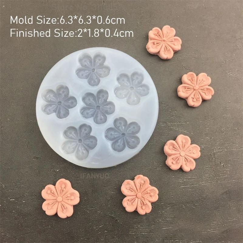 Cherry Blossom Peach Blossom Flower Silicone Mold DIY Handmade Fondant Cake Baking Chocolate Sugar Cake Tool Resin Clay Making