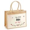 Beach Bag - PLANETEE - Jute with Bibi Pocket On Top - Cotton - Multicolored - 43 X 33 Cm
