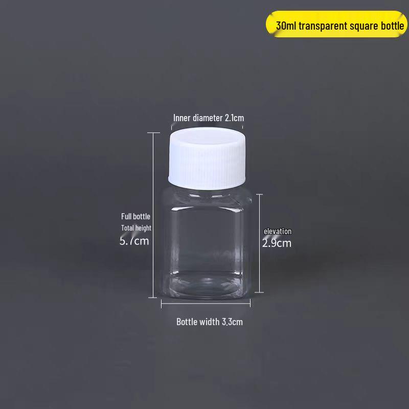 Clear Wide-Mouth PET Plastic Bottles, 50ml & 100ml - Dispensing/Capsule Bottles for Medicine.