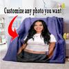 Customize Photo Personalized Photos Blanket Multi-purpose Customizable Blanket Warmthful Decor for Home Decor Office Chair Bedding Sofa
