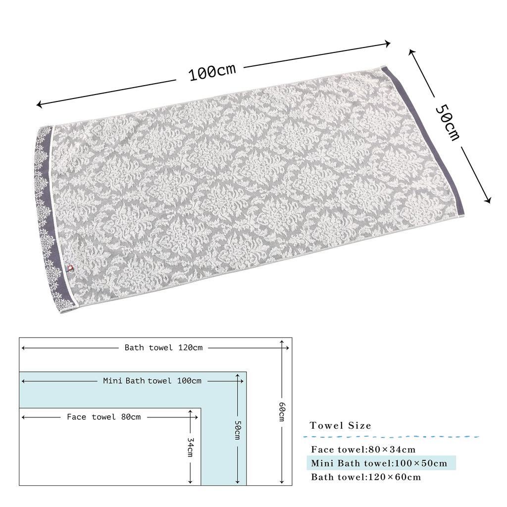 Kosugizen Imabari Brand Mini Bath 50 X 100 Medium Thickness 1 Towel, Front, Blue, Cm, Elegant, (Standard), Towel, YK-601BL