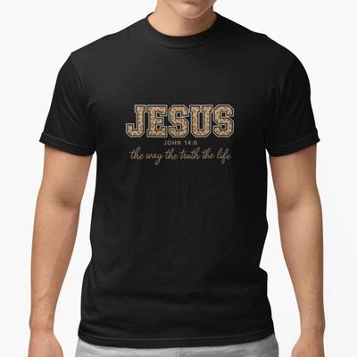 Jesus John 14:6 Christian Bible Verse T-Shirt Faith The Way Truth Life Tee