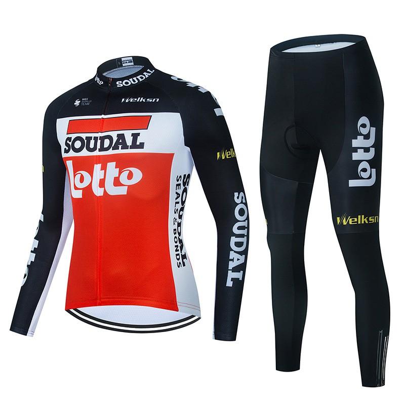 Mens Cycling Jersey Set Long Sleeve Quick Dry Breathable Mountain Road Bike Apparel