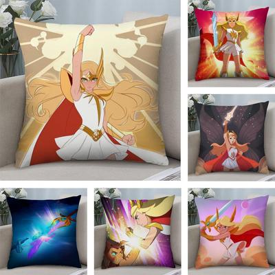 She RRa Princesses of Power Cushion Cover Soft Plush Fabric DoubleSided Printed Sofa Cushion Cover for All Seasons Home Decor