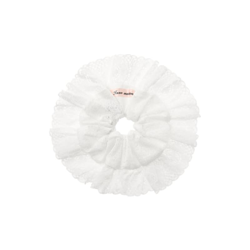 Inner museum Clover lace scrunchie(WHITE)