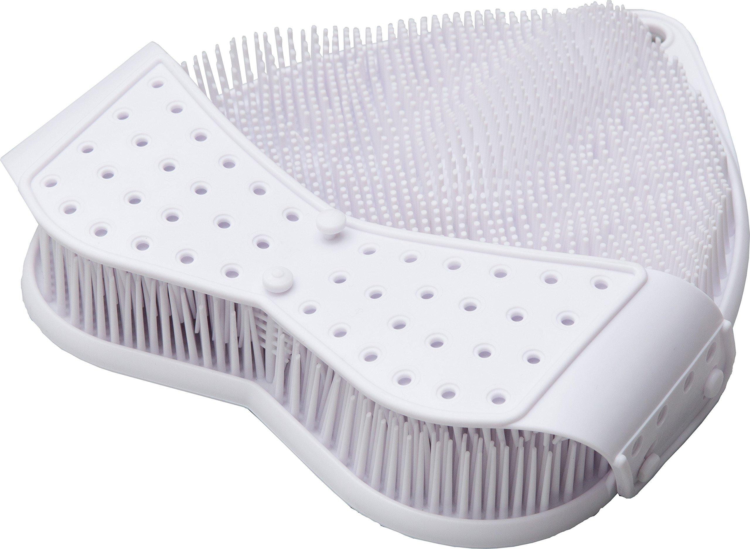 

Щетка для ног и коврик для мытья ног с верхним и нижним здоровым устройством для мытья ног, подарок для ухода за ногами в daimei (Очищает кисти) (Кокосовый Белый) [Сделано в Японии] белый