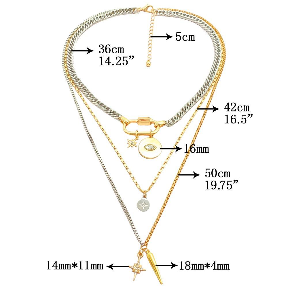 European & American Style Devil's Eye Layered Chain Necklace for Women - Bestseller, Unique Design