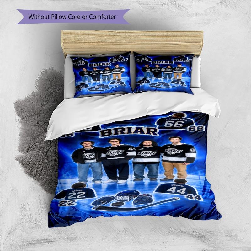 Briar University Hockey Team Portrait Print 3 Pieces Duvet Cover Set Sports Romance Bedding Bedroom Home Decor Without Pillow Core