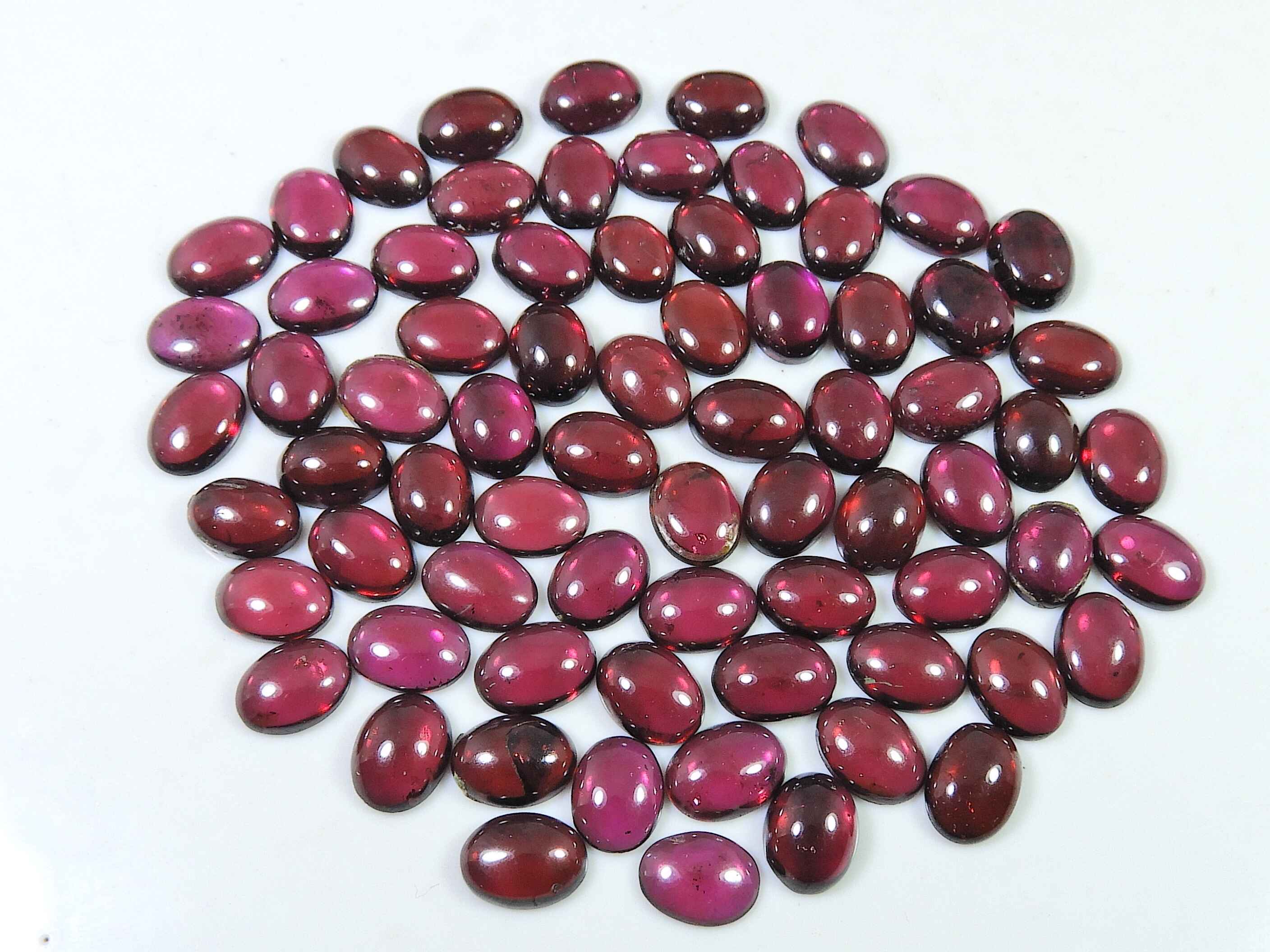 

5X7MM Natural Red Garnet Oval Cabochon Loose Gemstone 72Pcs Lot RQ-1564