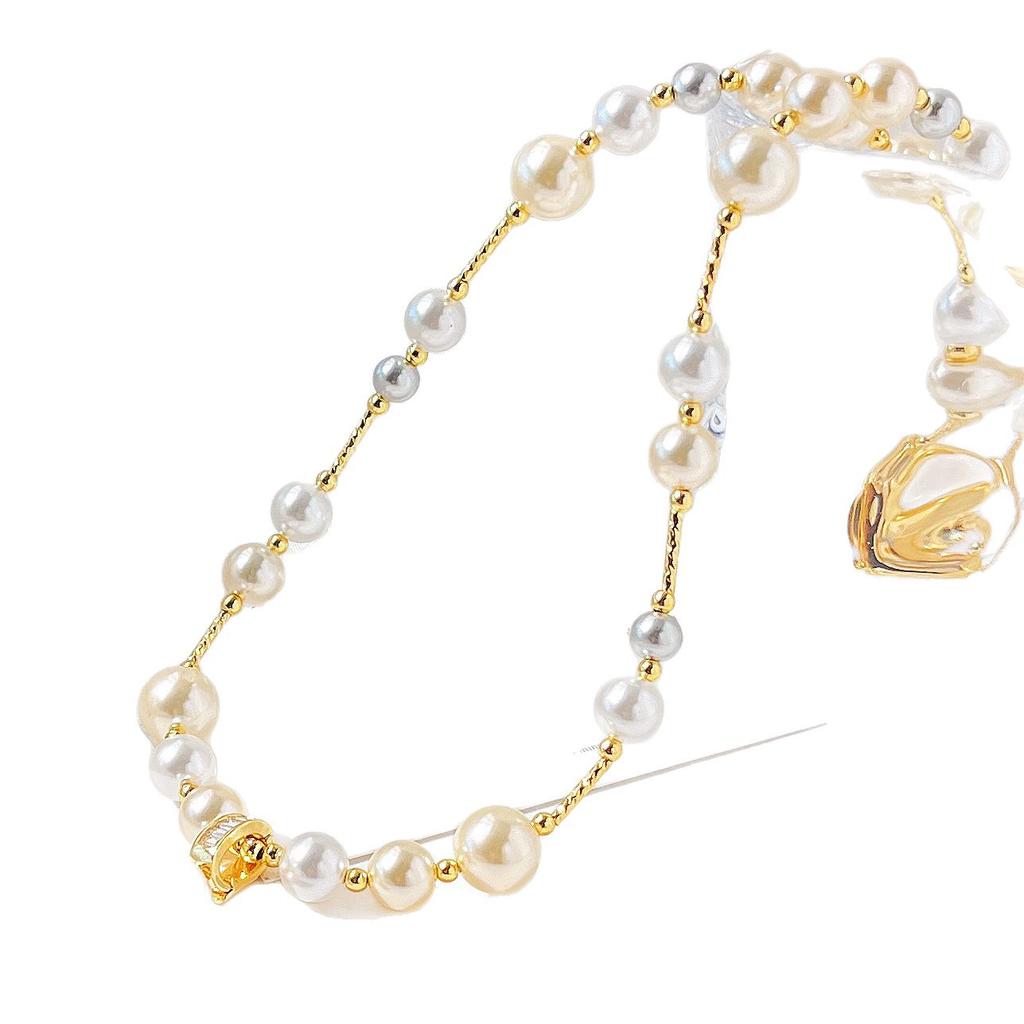 High Quality Artificial Crystal Pearl Necklace Neck Chain Sweater Chain Women'S Pendant