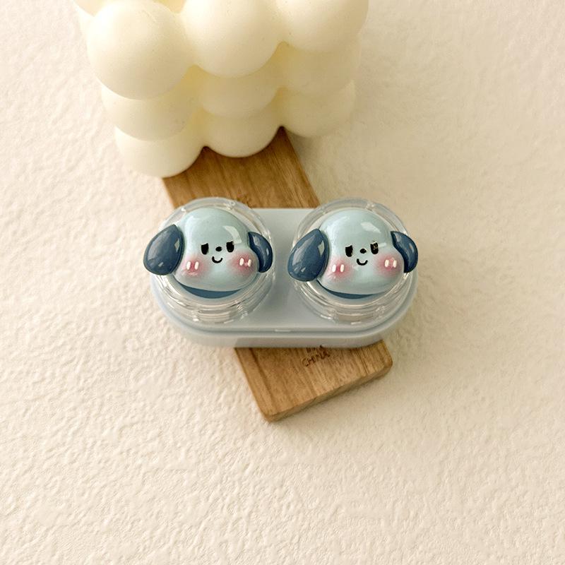 1pc Mini Contact Lens Case for Eyes Travel Kit Holder Cartoon Cute Cosmetic Contact Lenses Case Box Container Travel Accessaries