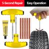 Car Tire Repair Kit for Tubeless Tires: Rubber Strips, Glue & Plug Tools - Auto/Motorcycle Puncture Maintenance