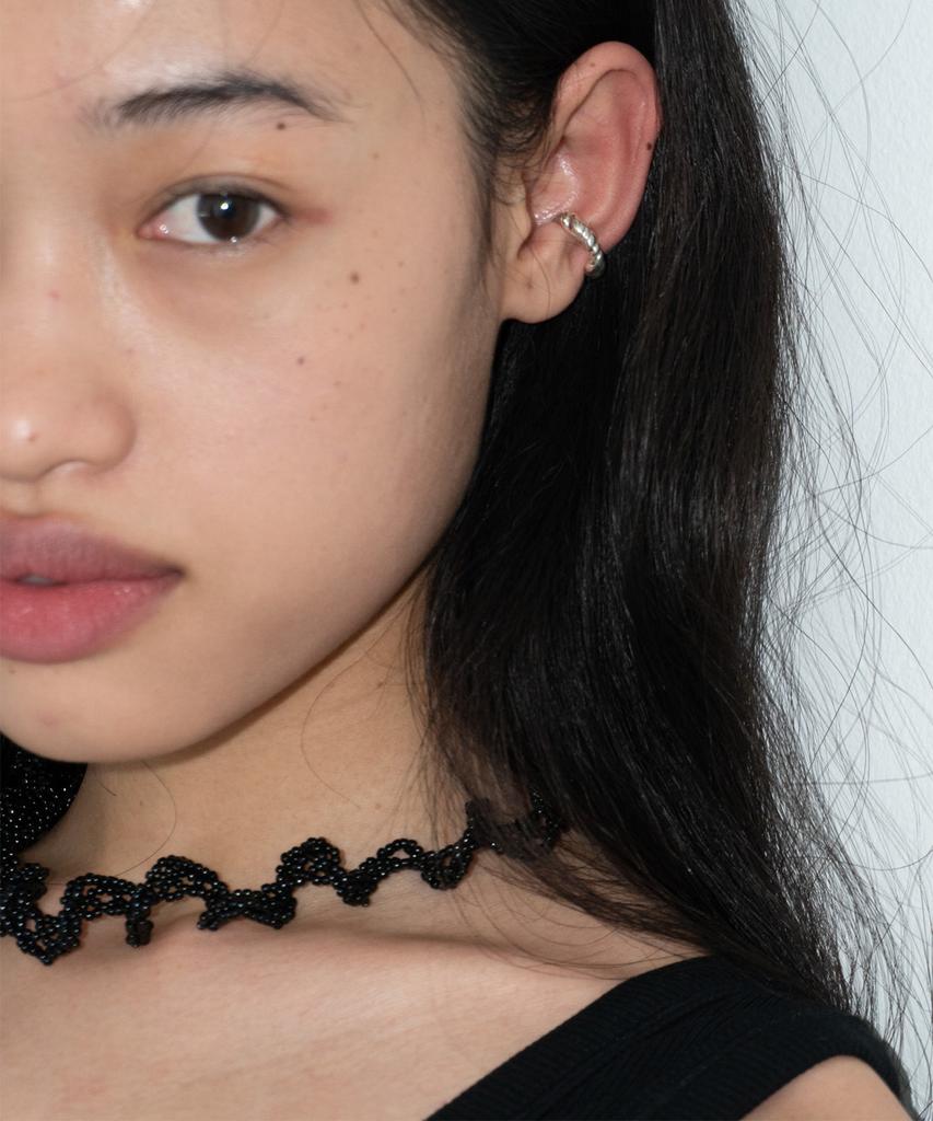 Ourpierre Twist Bead Necklace Black