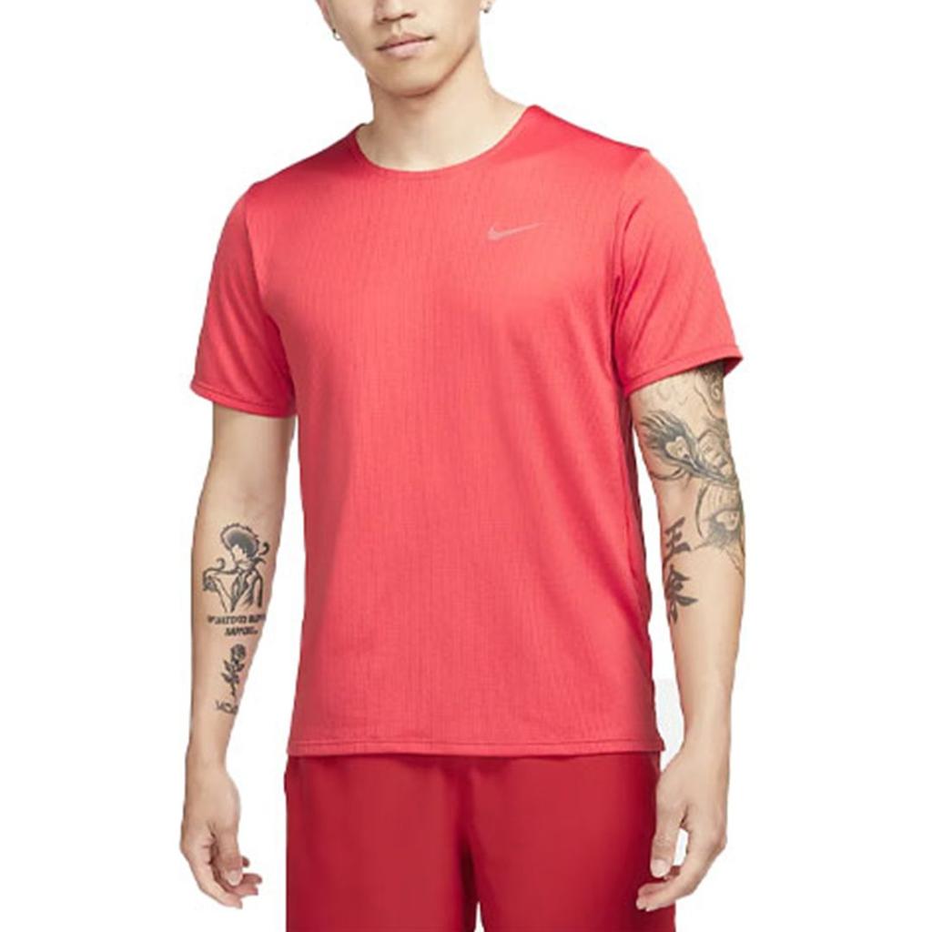 Nike T Shirts Men's Red Crew Neck Moderate Straight Fit DD5356-605
