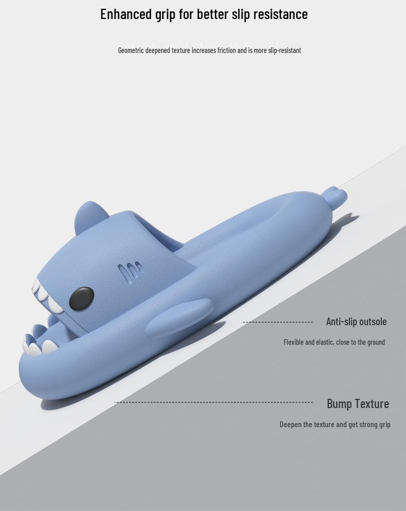 4cm Thick Sole Shark Slippers: Fun Cartoon EVA Slippers for Women, Men & Kids - Unique Stepping Sensation