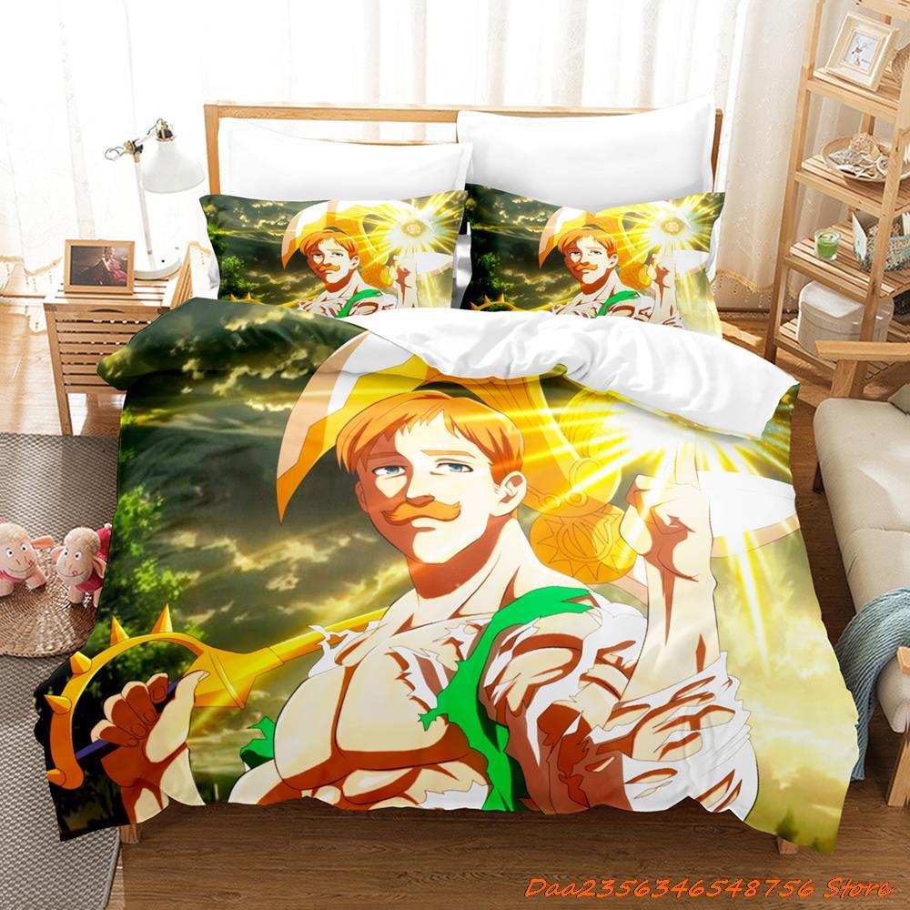 Comforter Escanor The Seven Deadly Sins Bedding Set Single Twin Full Queen King Size Bed Set Adult Kid Bedroom Duvet Sets 3D Anime