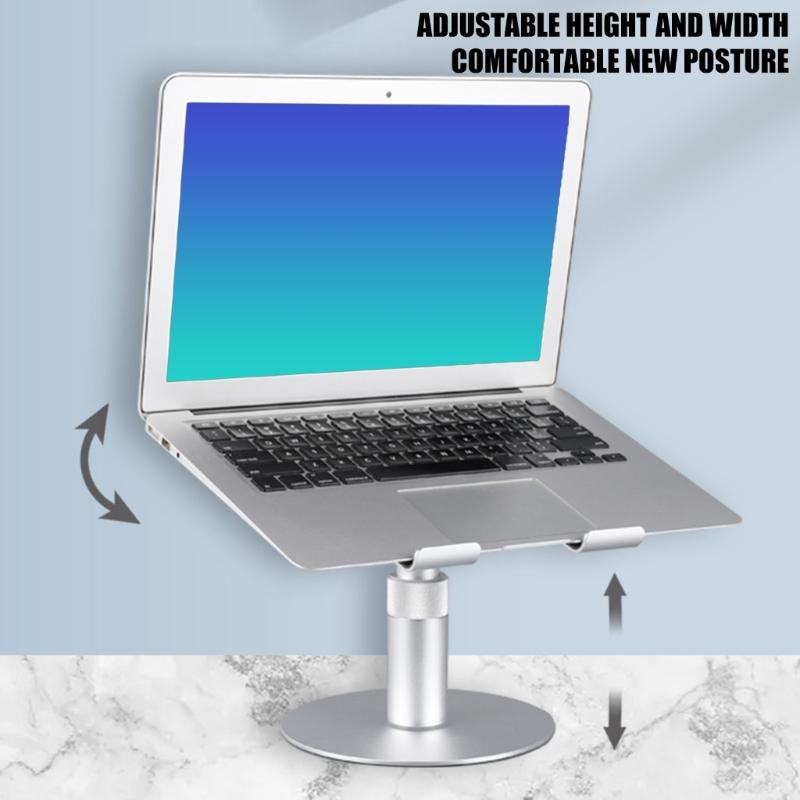 Portable Foldable Tablets Holder Aluminum Alloy with Height Adjustment and Full Rotations for Easy Travel Storage and Stability