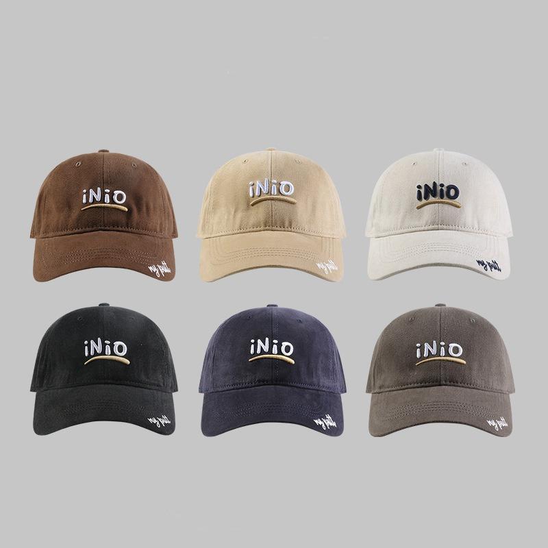 Hat women's autumn new baseball cap three-dimensional embroidery letters fashion sunscreen cap big head circumference