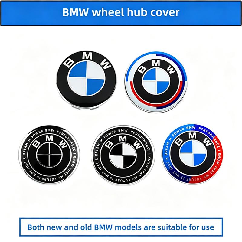 4Pcs 56mm 68mmCar Logo Wheel Center Hub Cap Cover Accessories For BMW iX1 i7 F07 F48 F39 F34 F40 F45 F46 G30 G20 G32 E70 E71 E66