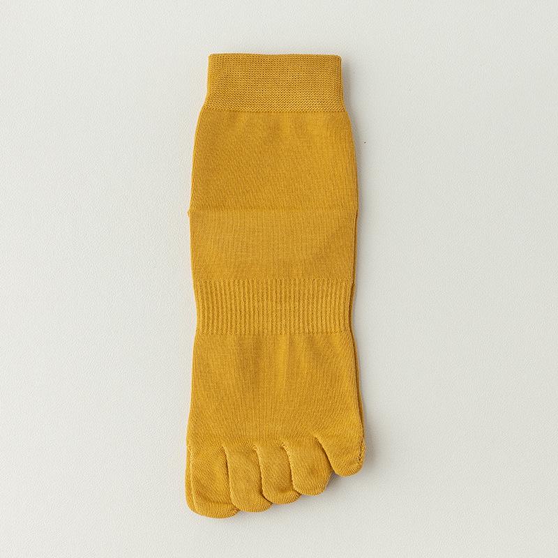 Calzini da Donna Antibatterici in Cotone Pettinato con Dita Separate - Colore Unito, a Metà Polpaccio, Primavera/Autunno