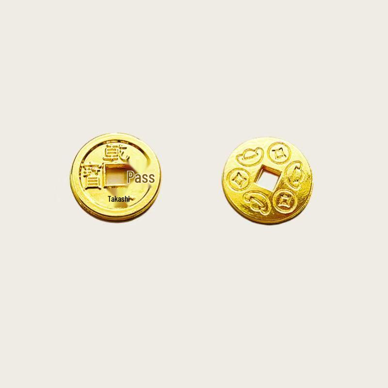 

Qianlong Tongbao Mini Copper Coin Ornament - Handmade Fortune Photo Frame Accessory