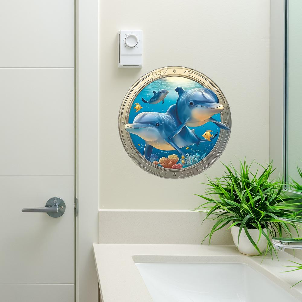 Podmořský svět Delfín Koupelna Domov Pozadí Zkrášlení a Dekorace Samolepky na zeď