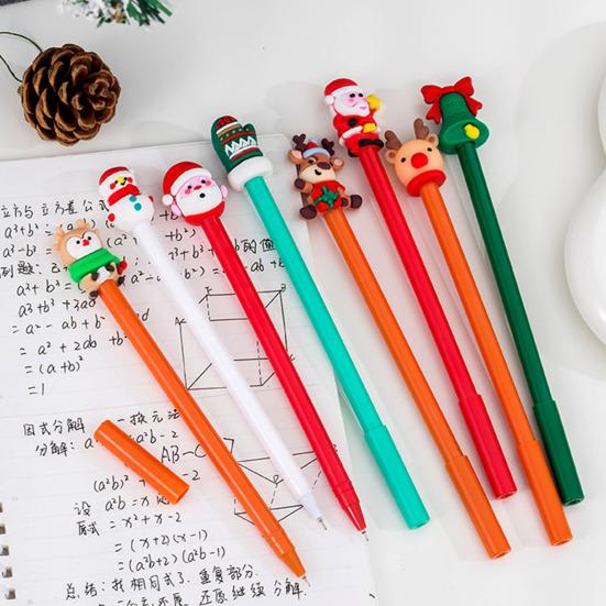 10/20Pcs Christmas Gel Ink Pens Deer Snowman Santa Claus Design Kids Gel Pens School Supplies Christmas Party Favors
