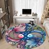 1pc Marine Life Art Carpet for Office Non-Slip, Round Carpet, Soft & Comfortable, Carpet for Office, Lightweight Round Floor Mat