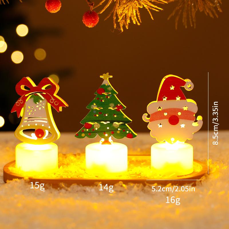 Christmas LED Candle Light with Santa and Snowman Figurines